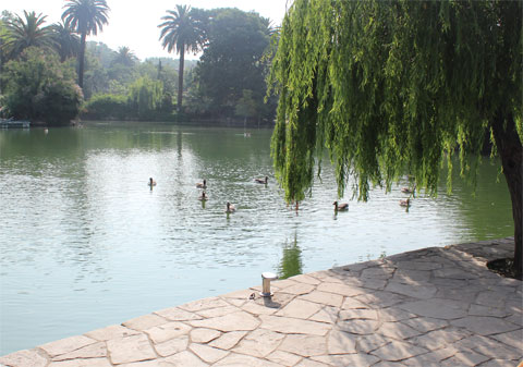 Озеро в парке Цитадель в Барселоне
