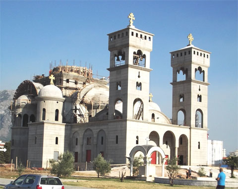 Строящийся православный храм в городе Бар, Черногория