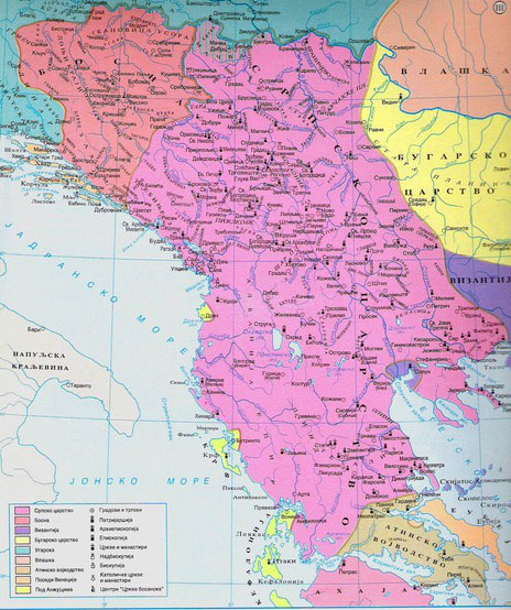 Карта Сербии в старые времена