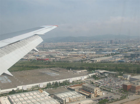 Вид на Барселону из самолета
