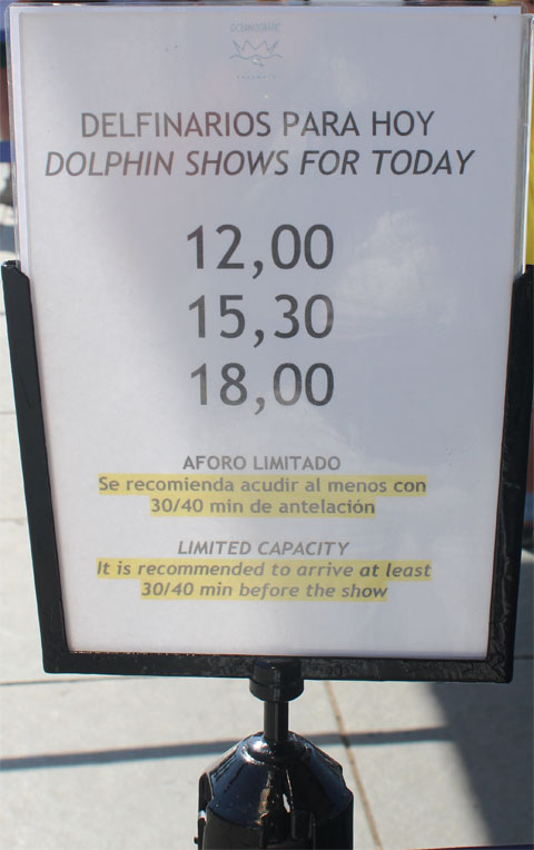 Расписание представлений в дельфинарии